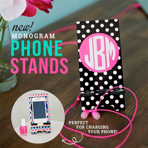 Monogrammed Personalized Cell Phone Stand Holder
