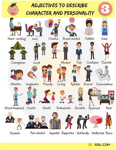 400 Common Adjectives Used To Describe Personality Traits And Emotions Eslbuzz Learning English