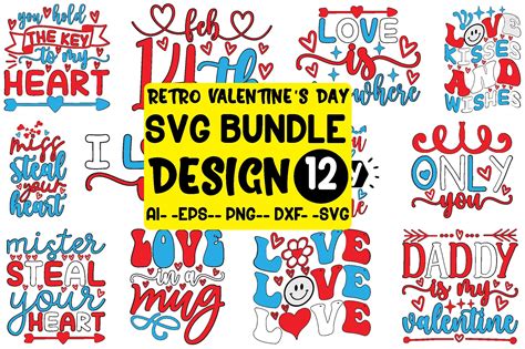 Retro Valentines Day Svg Bundle Graphic By Crafts Village · Creative
