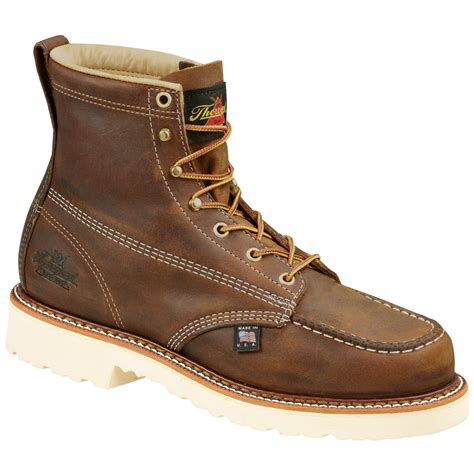 Men S Thorogood 6 Moc Toe Work Boots Brown 226280 Work Boots At