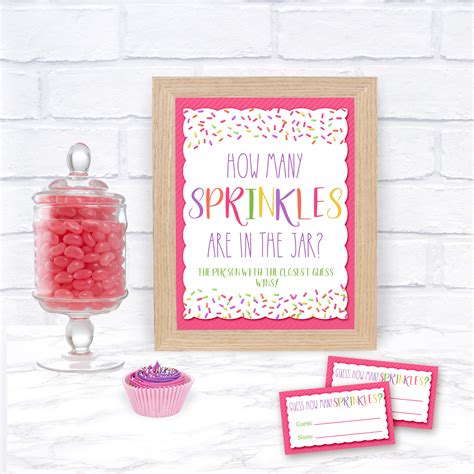 Guess How Many Sprinkles In The Jar Game Baby Shower Games Etsy