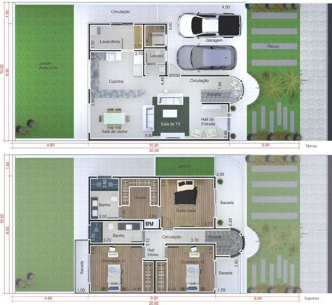 Planta De Casa Pequeña Y Moderna Plano Para Terreno 10x20 Planos De Casas Casas Diseños De