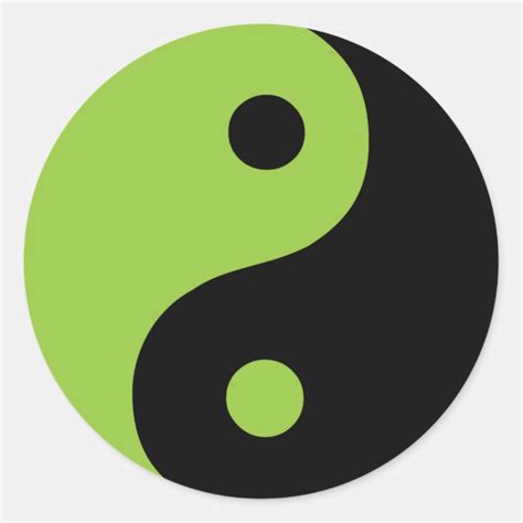 Green Yin Yang Taoist Symbol Classic Round Sticker Zazzle