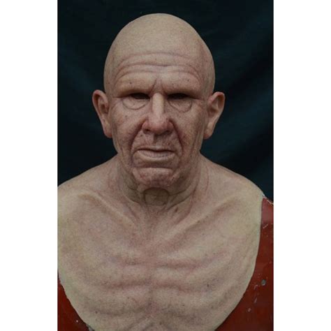 New Cosplay Bald Old Man Creepy Wrinkle Face Mask Halloween Party