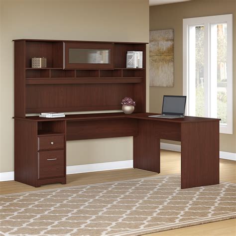 Product titletechni mobili classic computer desk with drawers, gr. Bush Furniture Cabot 72W L Shaped Computer Desk with Hutch ...