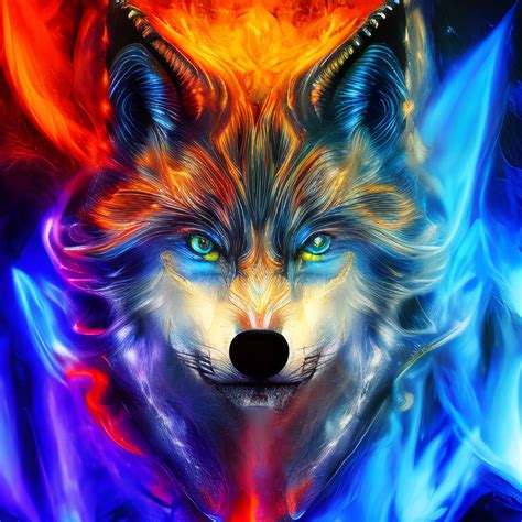 Blue Flame Wolf Fire Psychedelic By Giuseppedirosso On Deviantart