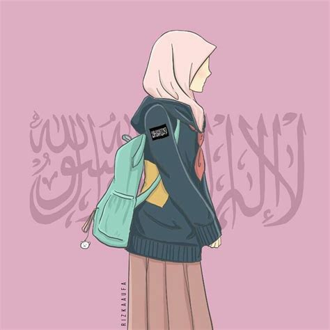 Gambar Kartun Muslimah Hadap Belakang Hijab Jilbab Gallery