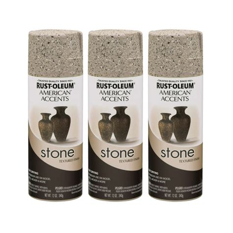 3 Pack Rust Oleum American Accents Stone Pebble Textured Finish Spray