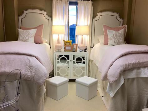 gorgeous light pink and white dorm room at ole miss martin hall 1000 in 2020 ole miss dorm
