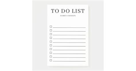 Simple Elegant To Do List Post It Notes Zazzle