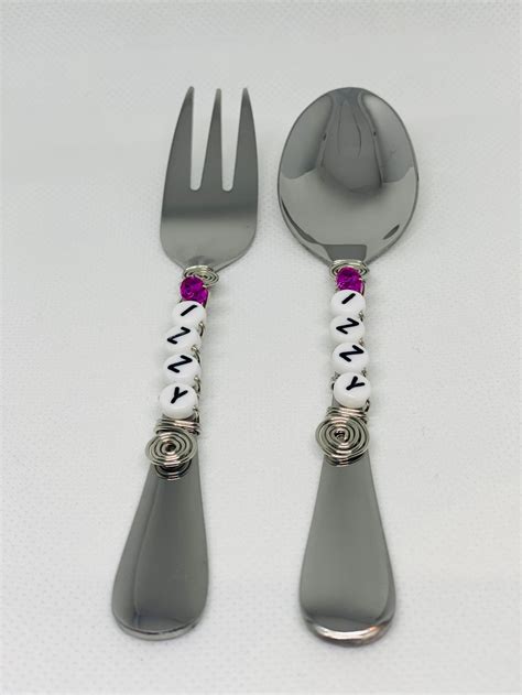 Izzy Babytoddlerchild Fork And Spoon Personalized Silverware Etsy