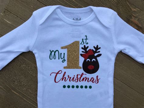 My First Christmas Onesie Christmas Baby Onesie Baby Girls Clothing