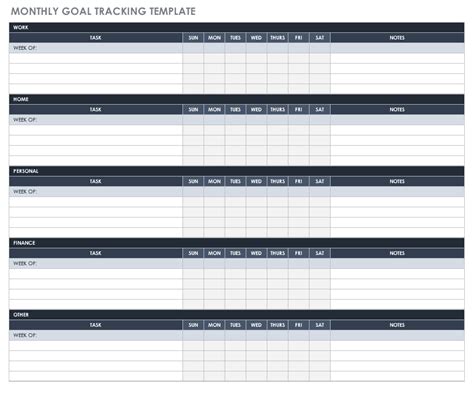 Free Excel Template Goal Tracking Free Printable Templates