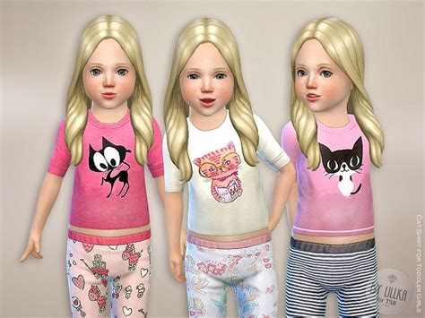 Cat Shirt For Toddler Girls Found In Tsr Category Sims 4 Toddler
