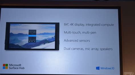 Microsoft Announces 84 Inch Surface Hub Tailored For Windows 10 The Verge