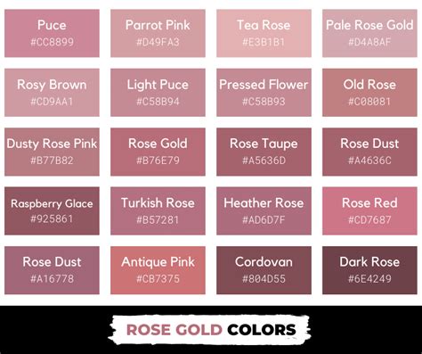 Rose Gold Color Meaning Shades And Color Codes