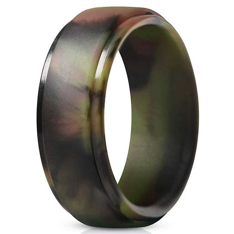 Hequ 2pcs Silicone Rings For Men Wedding Bands Step Edge Rubber