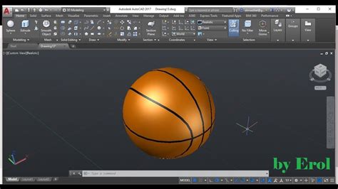 Autocad 3d Modeling Basketball Youtube