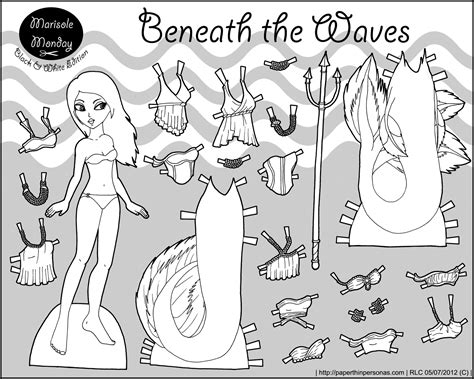 Maybe you would like to learn more about one of these? Beneath the Waves in Black and White Paper Doll | Paper ...