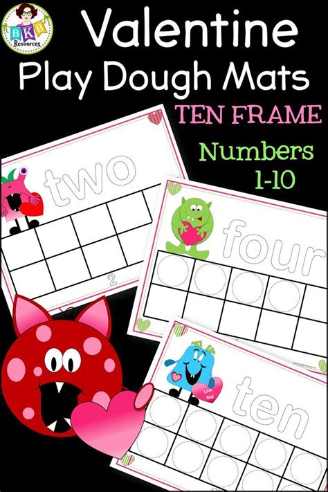 Valentine Ten Frame Play Dough Mats Ten Frame Kindergarten