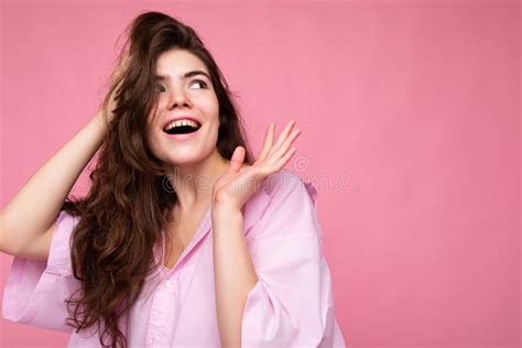 Photo Of Young Positive Happy Adorable Beautiful Wavy Haired Brunette Woman With Sincere