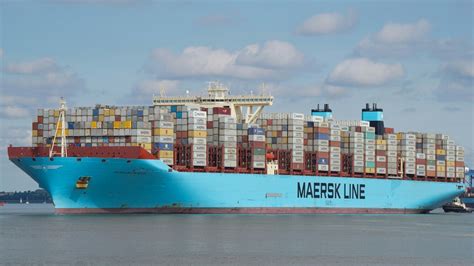 Ultra Large Container Ship Munkebo Maersk Sailing From Felixstowe 267