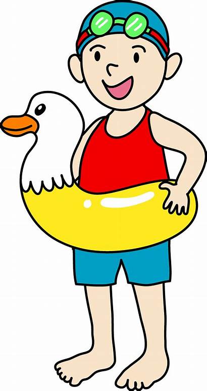 Swimming Clipart Boy Clip Cartoon Pool Going