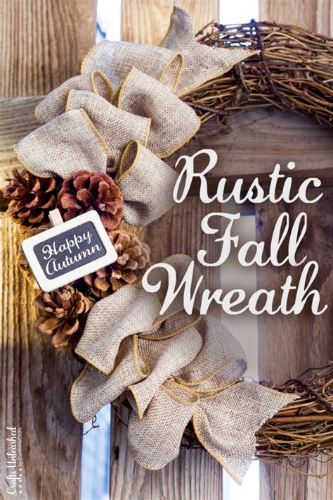 Diy Fall Wreath Rustic Burlap Crafts Unleashed