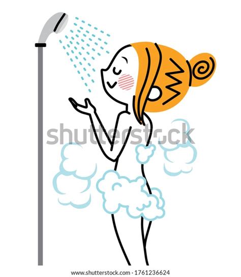 Woman Taking Shower Stock Vector Royalty Free 1761236624 Shutterstock