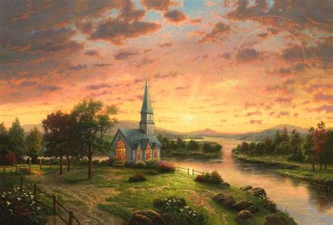 Sunrise Chapel Limited Edition Canvas Thomas Kinkade Studios