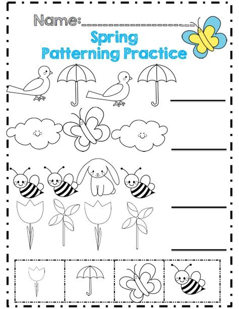 Spring Patterns Worksheet Printable In 2020 Pattern Worksheet Spring