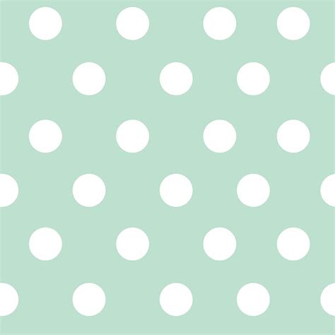 Mint Green And White Seamless Polka Dot Pattern Vector