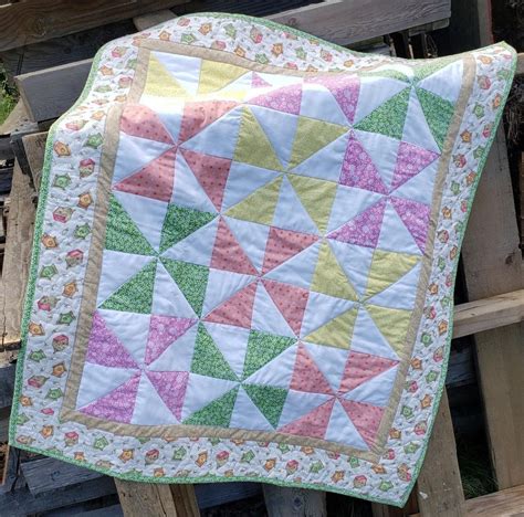 Pinwheel Baby Quilt Pattern Etsy Baby Quilt Patterns Easy Pinwheel