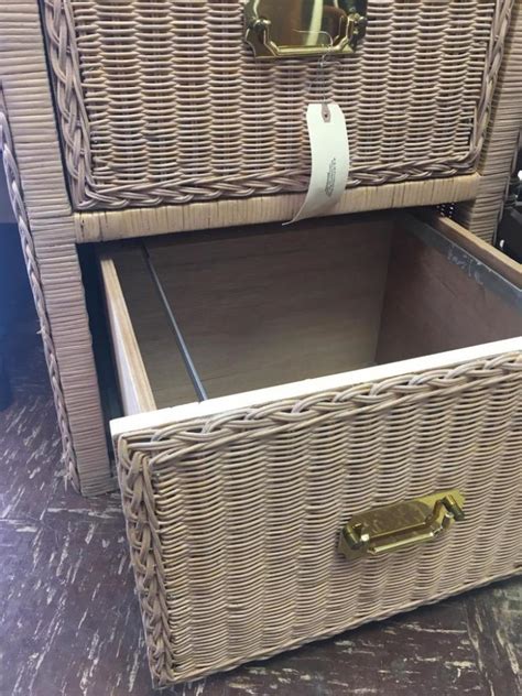 Maybe you would like to learn more about one of these? Set of vintage wicker/cane basket and file cabinet