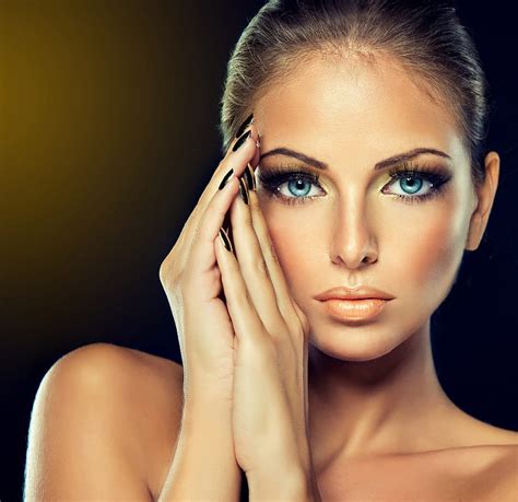 Beauty Sensual Female Model Woman Lips Girl Makeup Face Lady Blue Eyes Hd Wallpaper