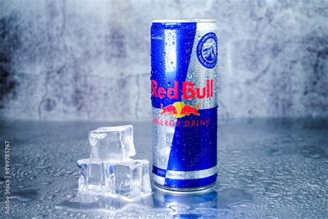 A Picture Of Cold Red Bull Energy Drink With Cold Ice Insight Red Bull