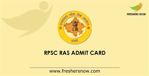 Rpsc Ras Mains Admit Card 2019 Available