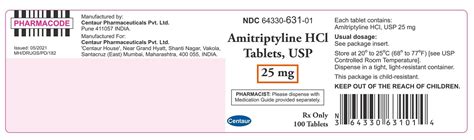 Amitriptyline Hydrochloride Tablets Usp Rx Only