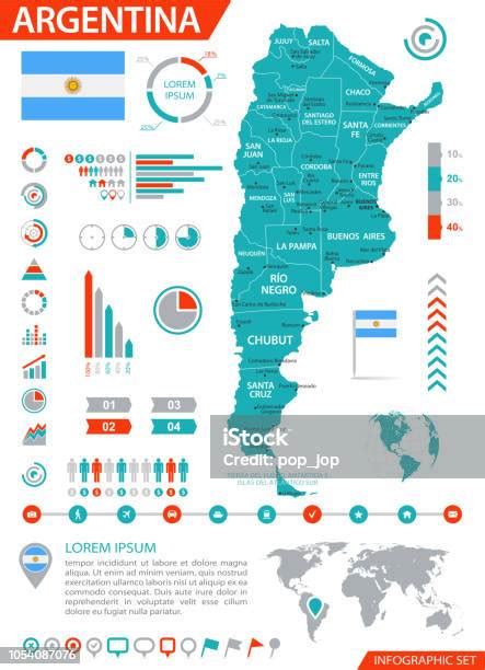 Map Of Argentina Infographic Vector Stock Illustration Download Image