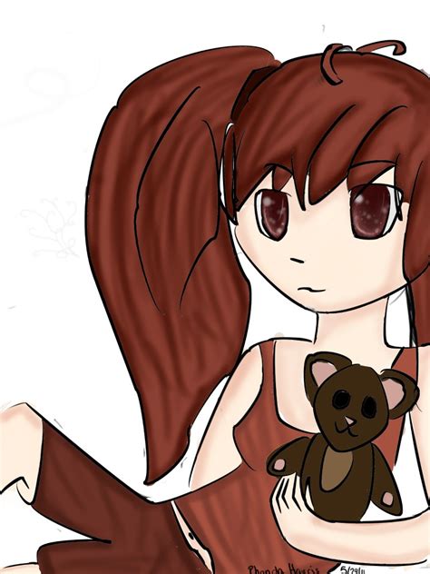 Anime Girl W Teddy Bear By Scribblez123 On Deviantart