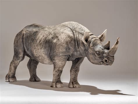 Wpa Rhino Sculpture Nick Mackman Animal Sculpture