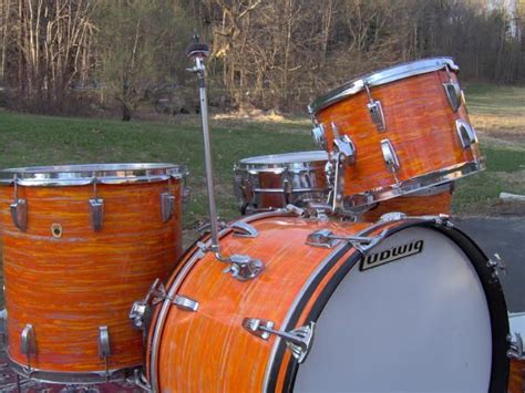 Ludwig Downbeat In The Rare And Awesome Mod Orange Wrap Ludwig Drums