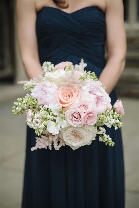 Pink wedding flowers bridal bouquet. 20 great ideas for a pink/navy wedding - Parfum Flower Company
