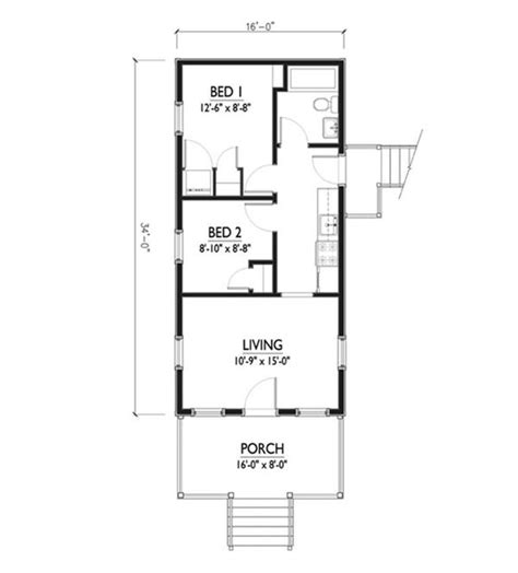 Cottage Style House Plan 2 Beds 1 Baths 544 Sqft Plan 514 5