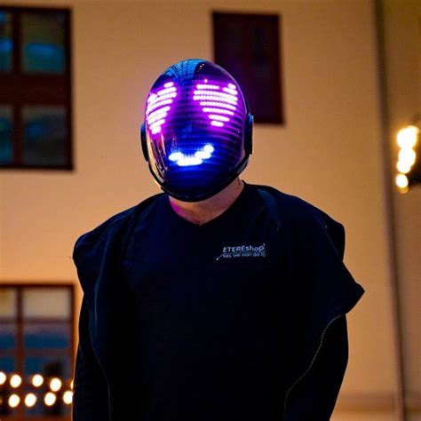 Led Screen Helmet With Futuristic Design For Performers By Etereshop