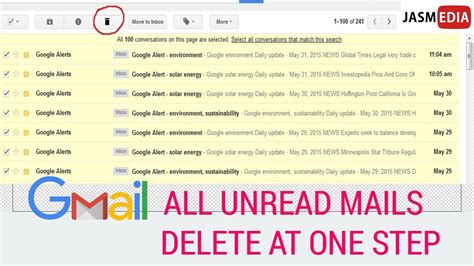 How To Delete Gmail All Unread Mails At One Step Jasmedia Youtube