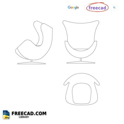 Sillon Egg Chair 2d In Autocad And Dwg File Library Cad Free