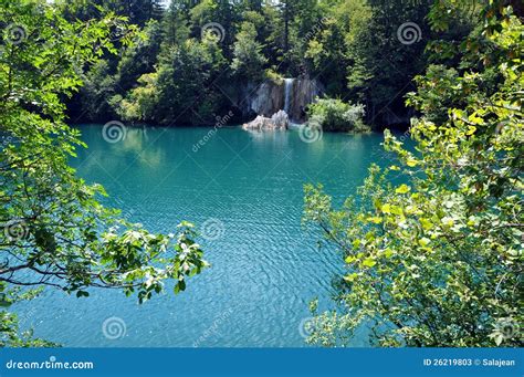 Beautiful Turquoise Lake In Plitvice Croatia Stock Image Image Of