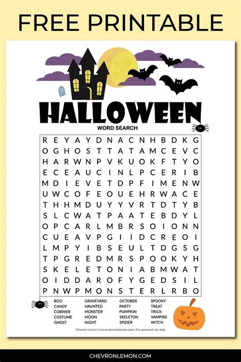 Free Printable Halloween Word Search Halloween Words Halloween Word