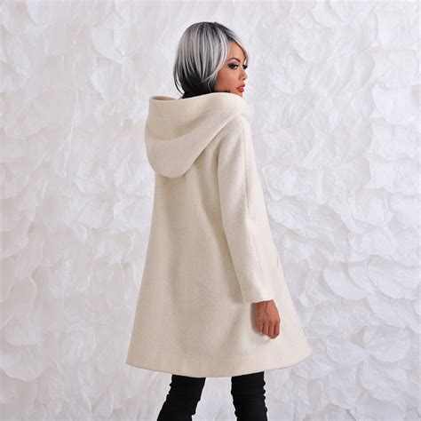Wool Hooded Winter Coat Swing Maxi Coat Womens Clothing Etsy Canada